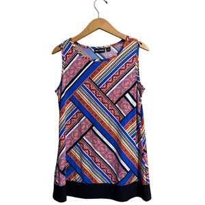 Nina Leonard women’s size medium Colorful Geometric Women's Top